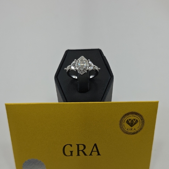 Jewelry - 💎 GRA Certified Moissanite Halo Ring | 1CT TW | White Gold Filled | Size 6
